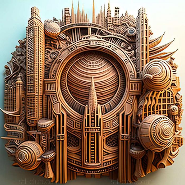 3D model solarpunk city (STL)